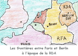 Les frontires entre Paris et Berlin  l'poque de la RDA.
