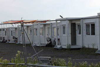 The refugee village on the Tempelhofer Feld 