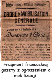 Fragment francuskiej gazety o ogłoszeniu mobilizacji
